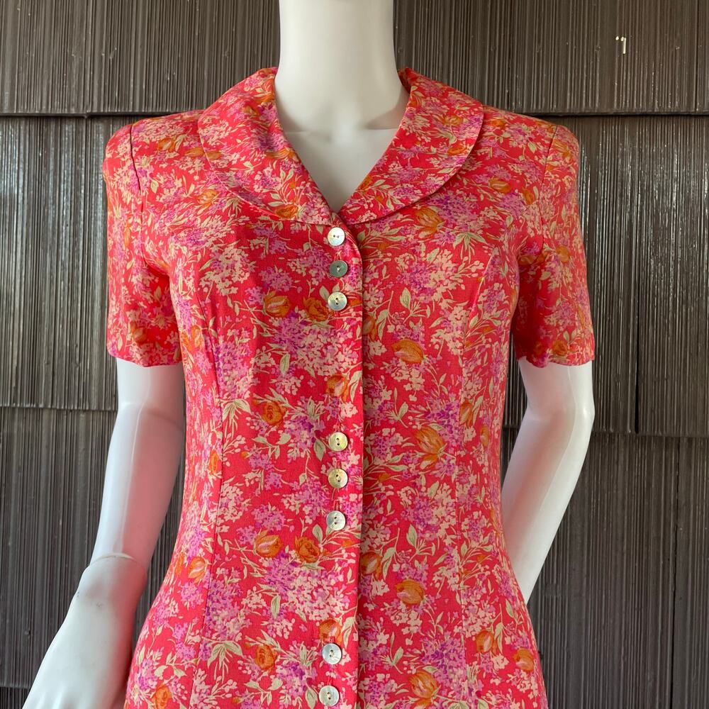 ð¥Vintage Dressbarn Floral Whimsy Cottagecore Coastal Flowy Feminine Maxi Dress - Picture 4 of 16